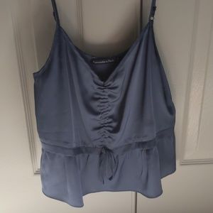 Midnight Blue Silk Tank Top